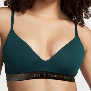 34DD Lightly-Line Wireless Bra - COTTON DEEPEST GREEN